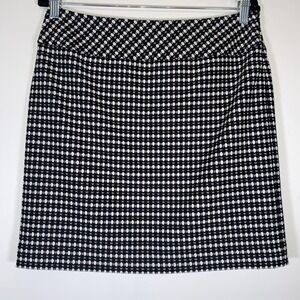 LOFT Ann Taylor Skirt Women 8 Black White Geometric‎ A Line Career Work Stretch